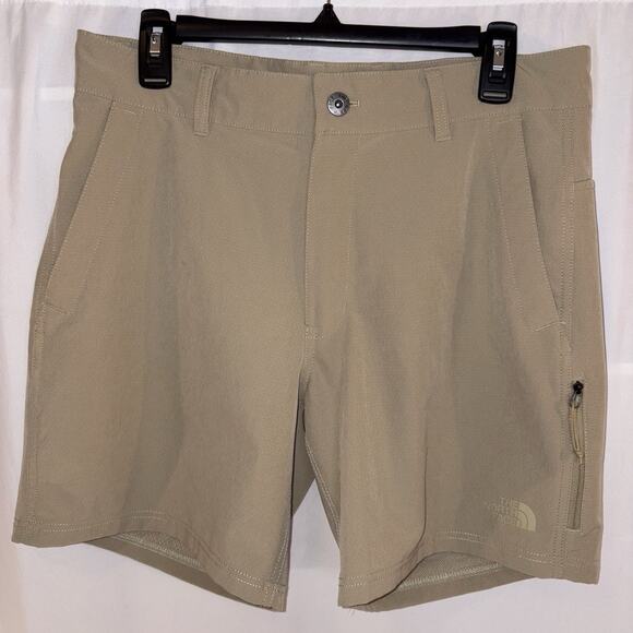 The North Face Rolling Sun Flash Dry Shorts Men's 32 Khaki Tan Packable Stretch - Picture 1 of 12